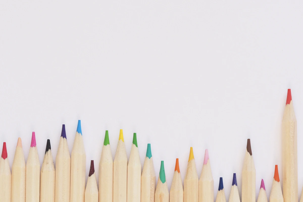 Pencils and design tools on a desk